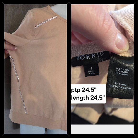 Torrid Size 1x Crew Neck Sweatshirt With Bling Throughout - Picture 2 of 2